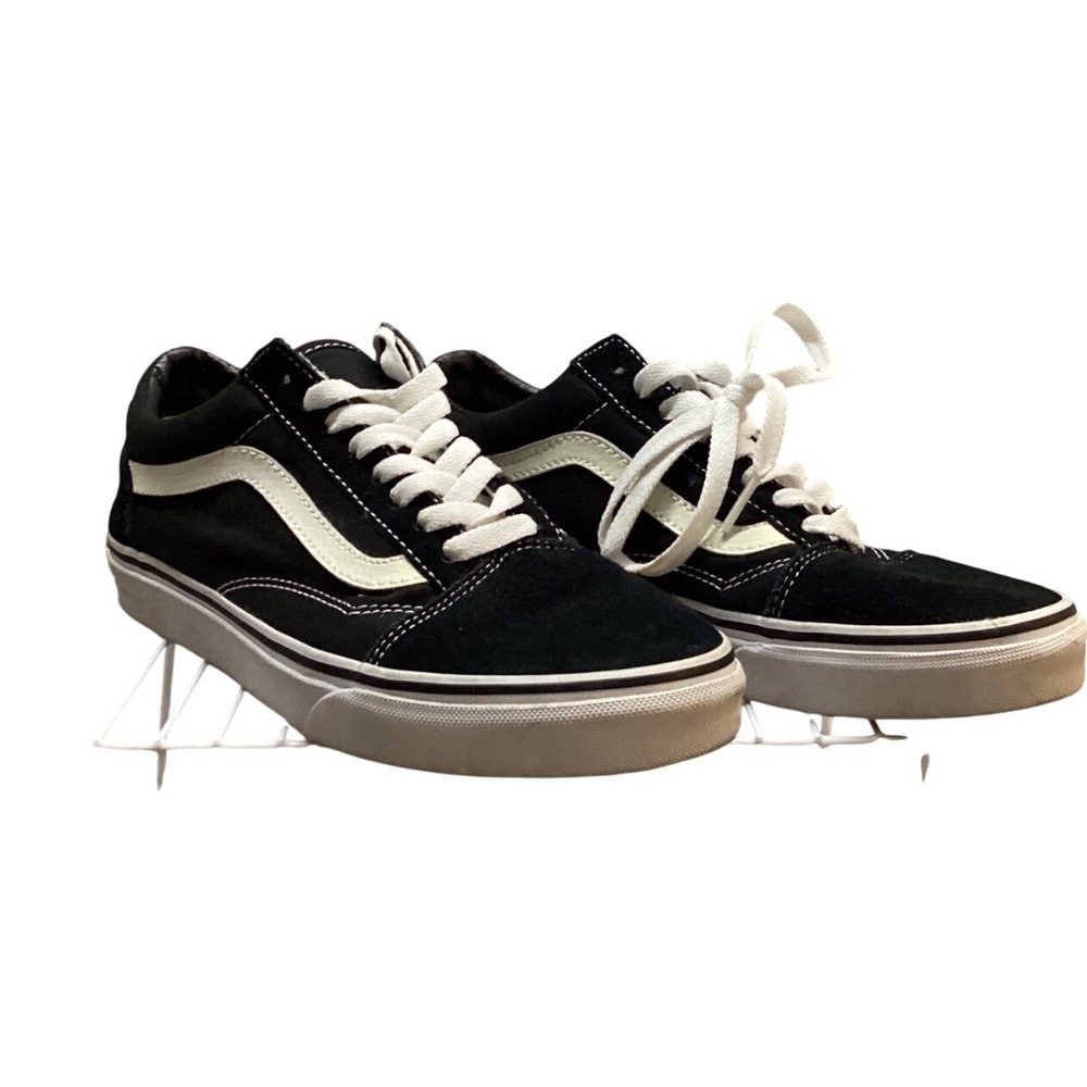 Vans Old Skool Black White Suede Canvas Low Top Sneakers Women US 8‎ EUR 39